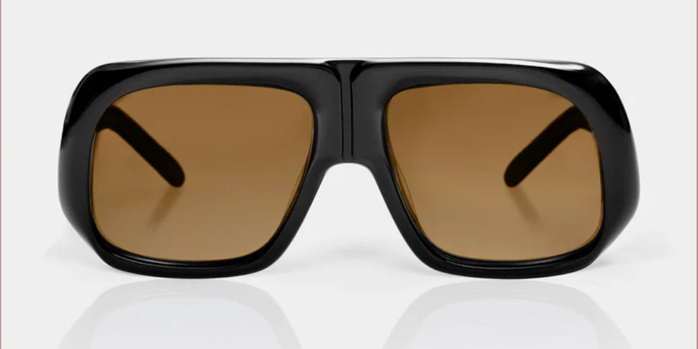 Mazamio Aviator Jango Sunglasses - Black with Brown Tint